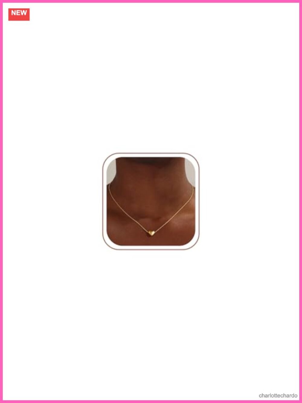 14k Gold Plated Heart Pendant Necklace Adjustable Dainty Charm Jewelry